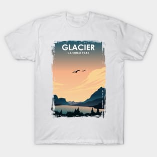 Glacier National Park Travel Poster T-Shirt